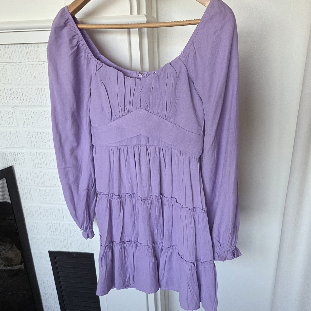 Altar'd State Lilac Purple Long Sleeve Midi Dress Womens Size Medium